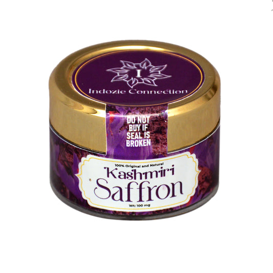 Authentic Kashmiri Saffron – High-Quality Crocus Sativus Kesar with Rich Color & Aroma, Angled View